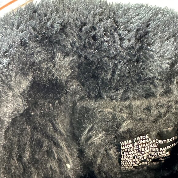 TOTES Women boots 7 Jade Black Waterproof Double Zip Snow Boots Fur Lined - Picture 5 of 16